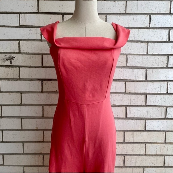 NWOT Peach Cowl Neck Jumpsuit Emory Park Sleeveless Off Shoulder Romper Dress - Picture 7 of 12